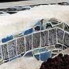 more detail of tiles on bench